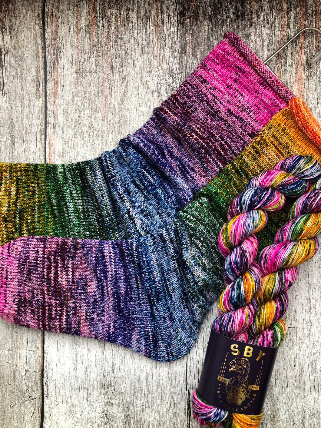 Deconstructed Fade Sock - Rose Rainbow by Avery Age 7