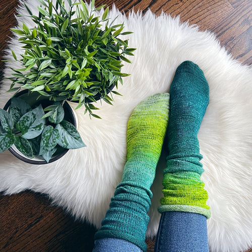 Deconstructed Fade Sock - Green, No Envy