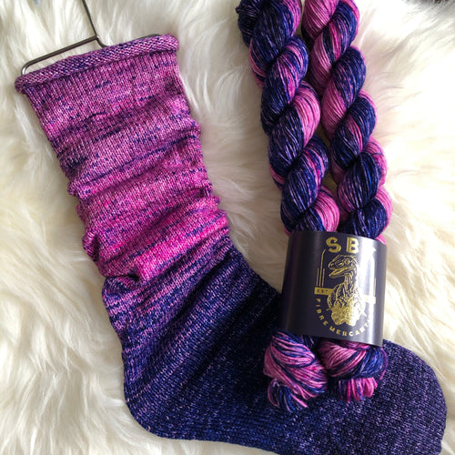Deconstructed Fade Sock - Revenge is Best Served in Purple Lipstick